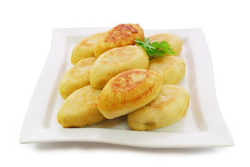 Zrazy  Isolated against White Background. National Ukrainian, Lithuanian, Polish and Belarusian cuisine 
