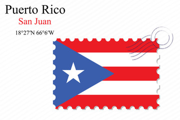 Obraz na płótnie Canvas puerto rico stamp design