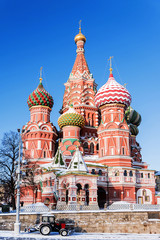 Fototapeta na wymiar Winter view of Saint Basil's Cathedral in Moscow, Russia