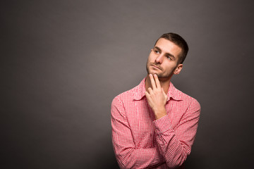 Thoughtful man in studio