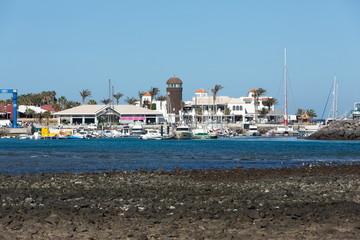 Fototapeta na wymiar Marina in Caleta de Fuste, Fuerteventura, Canary Island, Spain
