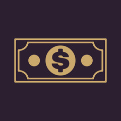 The money icon. Dollar symbol. Flat