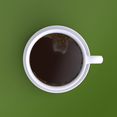 Cup of coffee isolated on simple background.