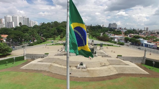 Brazilian flag in Ipiranga, Sao Paulo, Brazil
