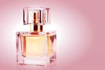 Perfume bottle on white