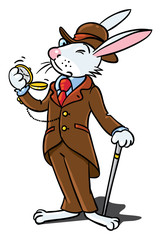 Rabbit in the costume of a gentleman