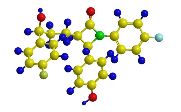 Ezetimibe (Simvastatin, Vytorin) - molecular structure
