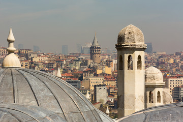 Obraz premium Chimneys and domes of Suleymaniye ( Blue Mosque ) 