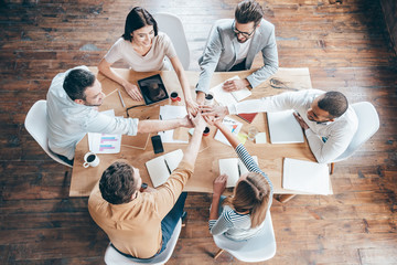 Starting new working day as a team. 