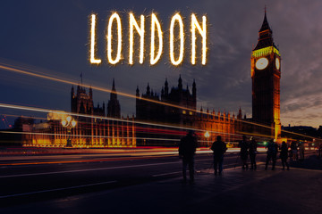 Fototapeta na wymiar London Big Ben und Westminster Palast, Parlament von England, mi