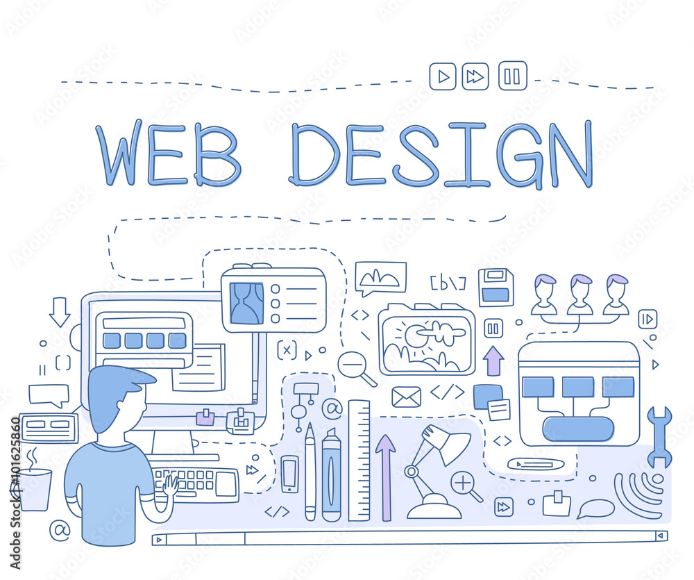 Poster design web design graphics, pen tool to create ui, mobile ui and ux frame, creating sketches for the