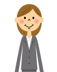 スーツの女性（上半身）　直立
