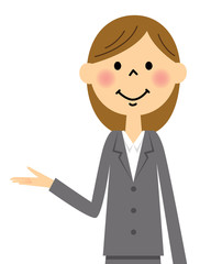 スーツの女性（上半身）　説明