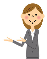 スーツの女性（上半身）　説明