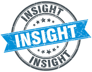 insight blue round grunge vintage ribbon stamp