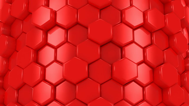 Abstract Background of Red Honeycombs