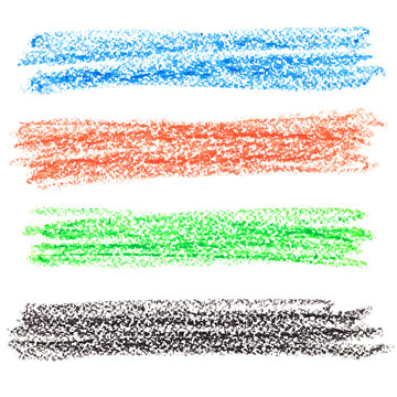 Set Of Colorful Crayon Lines