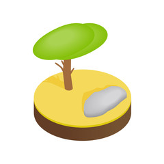 Savannah landscape isometric 3d icon