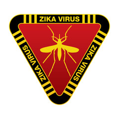 Red and Yellow Zika Virus Warning Sign