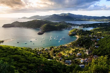 Fotobehang Caraïben Zonsondergang bij Engelse haven, Antigua en Barbuda
