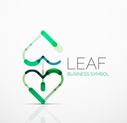Vector abstract logo idea, eco leaf, nature plant, green concept business icon. Creative logotype design template