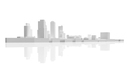 Abstract modern cityscape skyline. 3d render