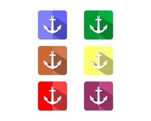 Anchor icon flat square