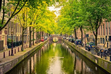 Rolgordijnen Gracht in Amsterdam © sborisov