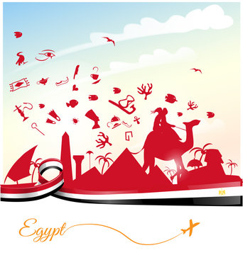 egypt background with flag 