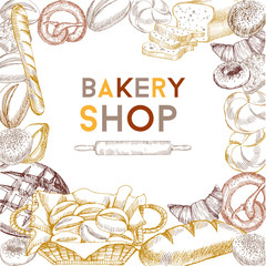 Watercolor bakery products 