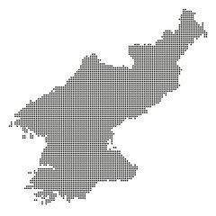 Fototapeta na wymiar Nordkorea in Punkten - Schwarz