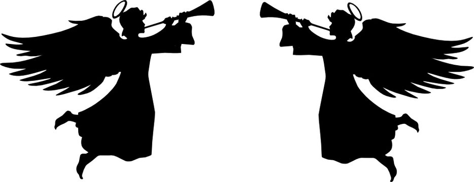 Ангел С Трубой Трафарет