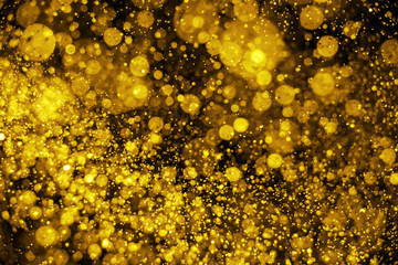 Golden Christmas Glitter Lights Defocused Background