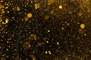 Golden Christmas Glitter Lights Defocused Background