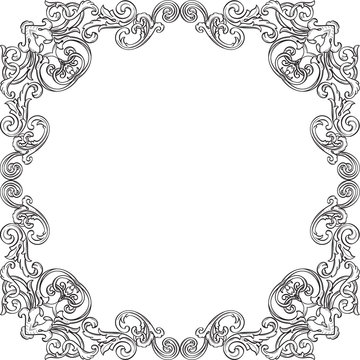 Baroque frame isolated on white