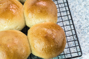 Fresh baked dinner rolls.