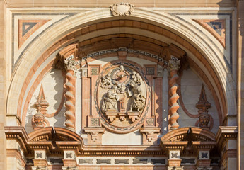 Detail of the Facade of the Malaga Cathedral, Spain