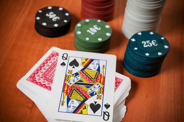 Poker chips and generic playing cards