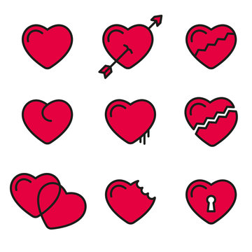 heart line icons vector symbols
