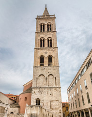 Fototapeta na wymiar Tower Of Church of Saint Donat - Zadar, Croatia