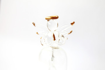 Glass angel on a white background.