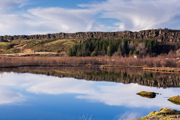 Icelandic nature outddors at Silfra geothermal plant