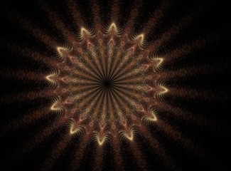 Abstract fractal, brown rays