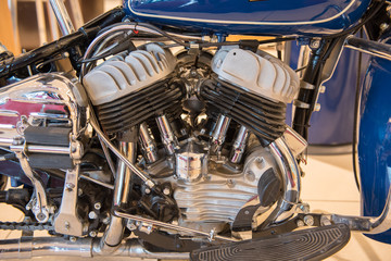v-2 engine of a historic motorcycle