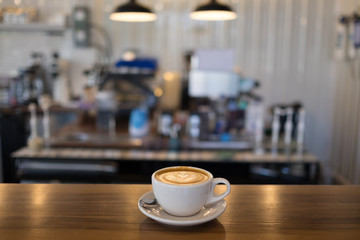 Coffee cup in coffee shop