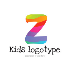 Letter Z logo icon design template elements. Kid style logotype and font
