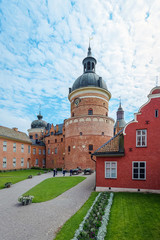 Fototapeta na wymiar Courtyard at Gripsholm castle in the idyllic small town of Marie