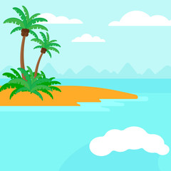 Fototapeta na wymiar Background of small tropical island.