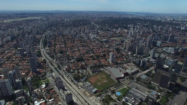 Aerial View of Marginal Pinheiros in Sao Paulo, Brazil