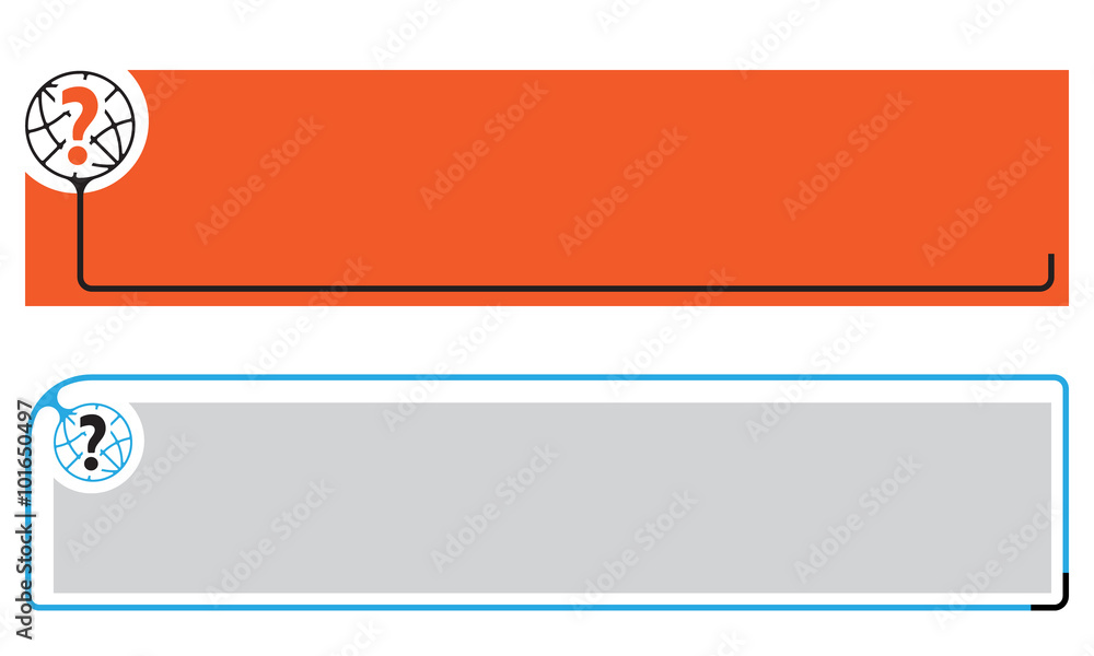 Poster simple banners for your text with globe and question mark